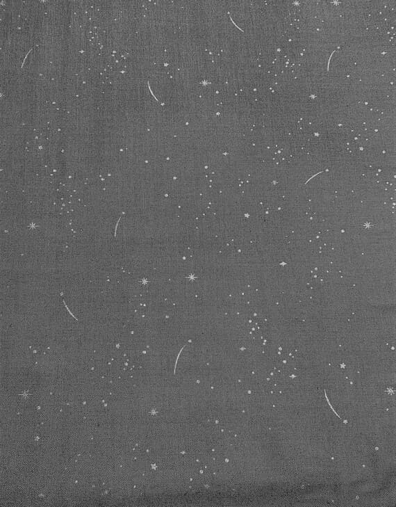 gray cotton fabric - Shooting Stars on Gray - Lucky Charms Basics - Figo Cotton Fabrics
