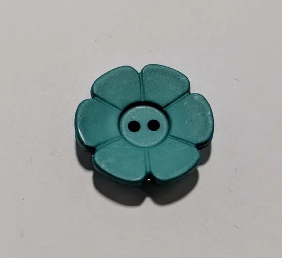 aqua none - Daisy Green Aqua Flower Plastic Button - 28mm / 1 1/8 inch - Dill Buttons - Set of 2