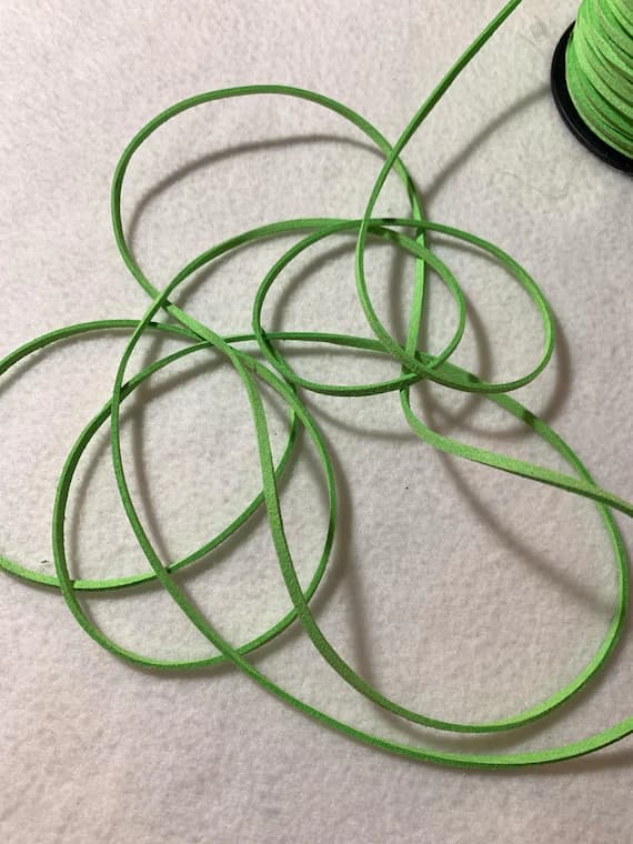green none - Lime Green Faux Suede Leather Cording Cord Trim 1/8"x 10 Yards