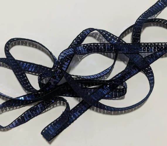purple none - DARK PURPLE French Metallic Double Row Sequin Ribbon (10mm/ 3/8" wide)