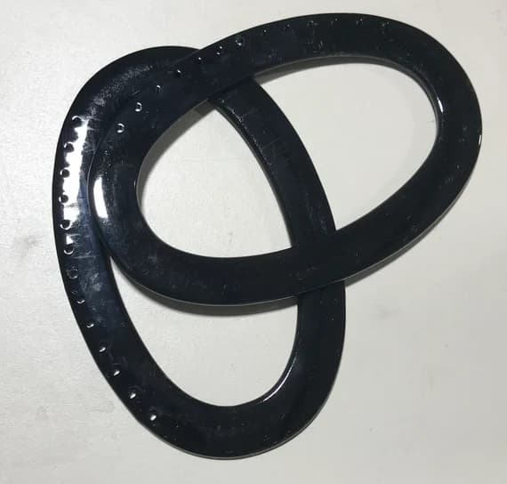 black fabric - Black Lucite Oval Purse Handles