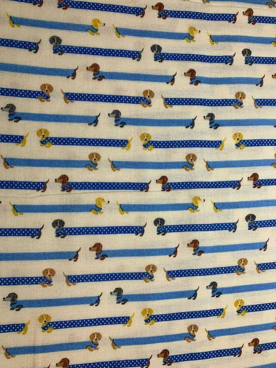 leather - Hide-and-Seek Dachshund Dogs - Kokka Japan Cotton Double Gauze Fabric