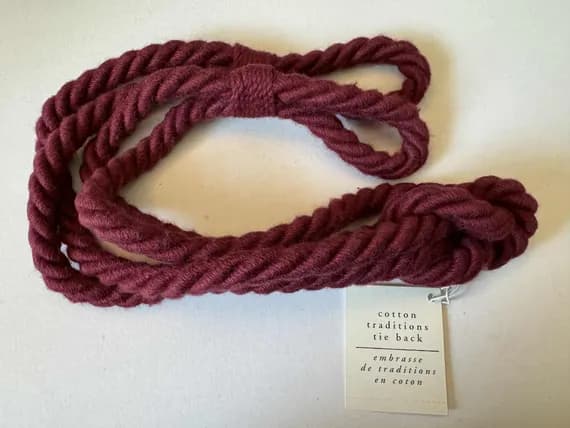 burgundy none - Oxblood Burgundy Red Cotton Tieback for Curtains Tie Back Pier 1 Imports New