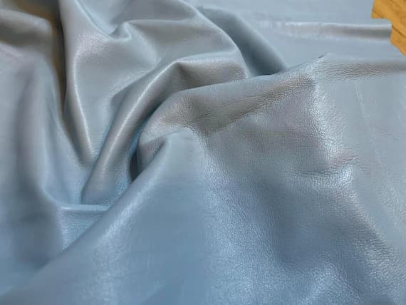 blue leather - Sky Blue Lambskin Leather Whole Hide 7 Square Feet