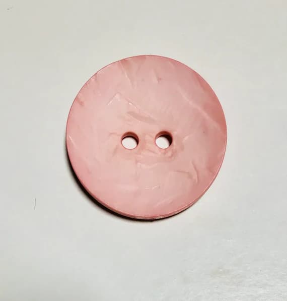 pink none - Large Round Baby Pink Polyamid Plastic Button - 45mm /1 3/4 inch - Dill Buttons