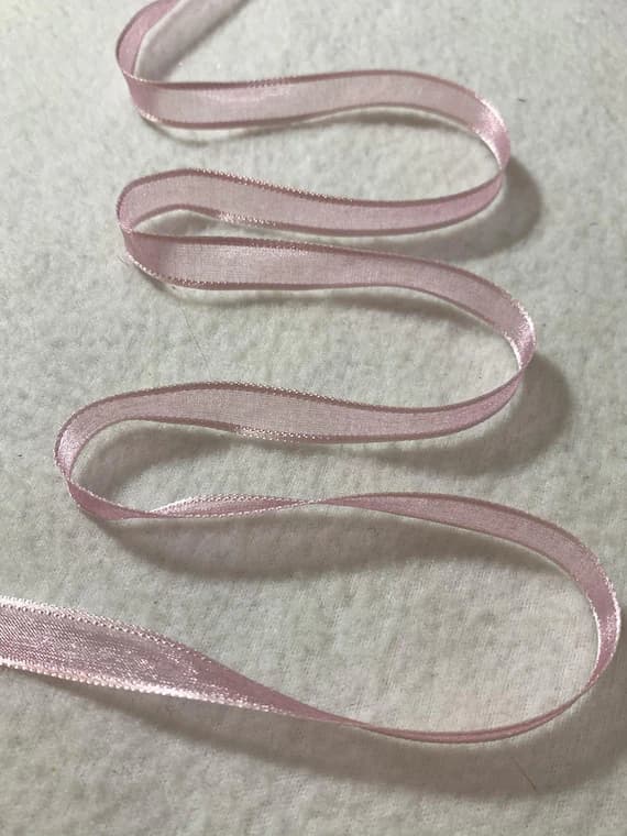 pink none - Baby Pink Organdy Organza Ribbon - 3/8" wide - 5 Yards - Made in Japan