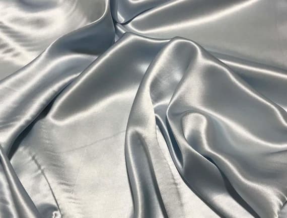 blue charmeuse fabric - Light Blue - Silk Charmeuse Fabric