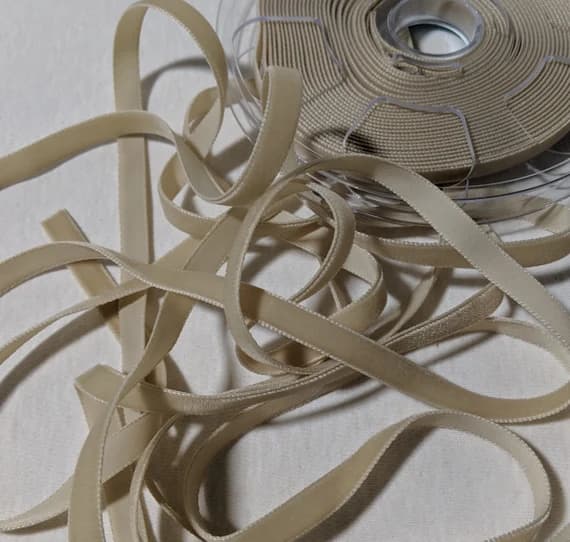 beige none - French VELVET Ribbon BEIGE by the yard 3/8 inch