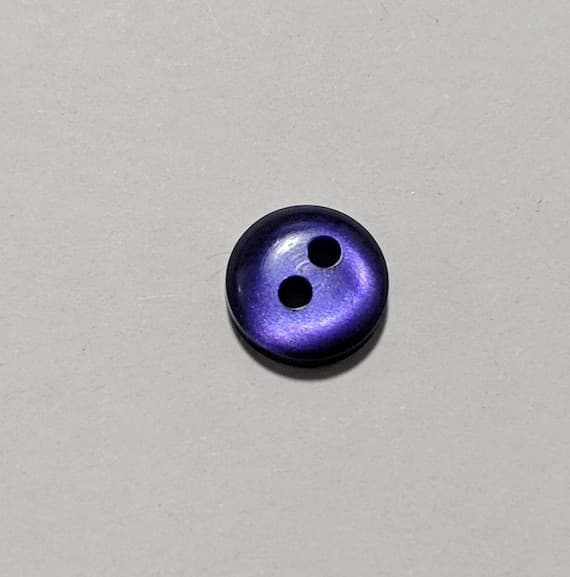 purple none - Dark Purple Tiny Baby or Doll 2 Hole Plastic Button -8mm / 5/16 inch - Dill Buttons Set of 2