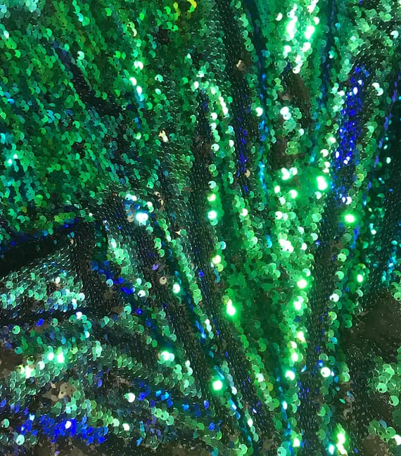 green sequin - Purple Green Oil Slick - Reversible Sequin Fabric