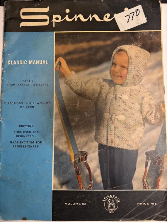 none - Spinnerin Classic Manual Infancy to 8 Years knitting book vintage 1964