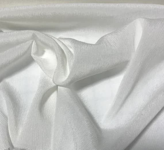 white crepe fabric - White - Crinkle Silk Crepe Fabric