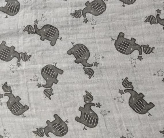cotton fabric - Mommy and Baby Elephants - Shannon Embrace - Cotton Double Gauze Fabric
