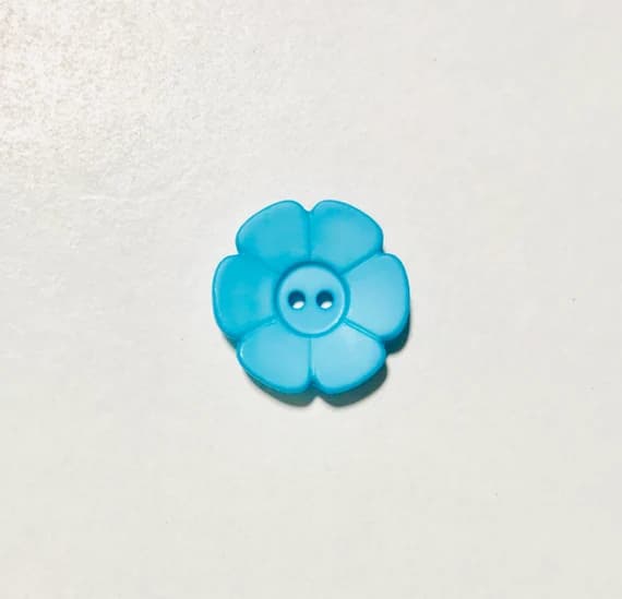 turquoise none - Turquoise Daisy Flower Plastic Button - 28mm / 1 1/8 inch - Dill Buttons set of 2