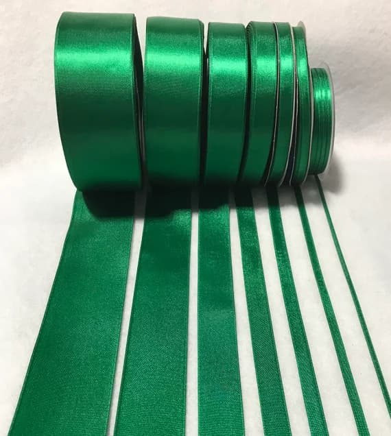 emerald none - Emerald Green Double Sided Satin Ribbon - Made in France (7 Widths to choose from)