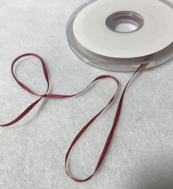 burgundy none - Burgundy Red Pure Silk Embroidery Ribbon 2mm (1/16") wide Made in France - 3 Yards-