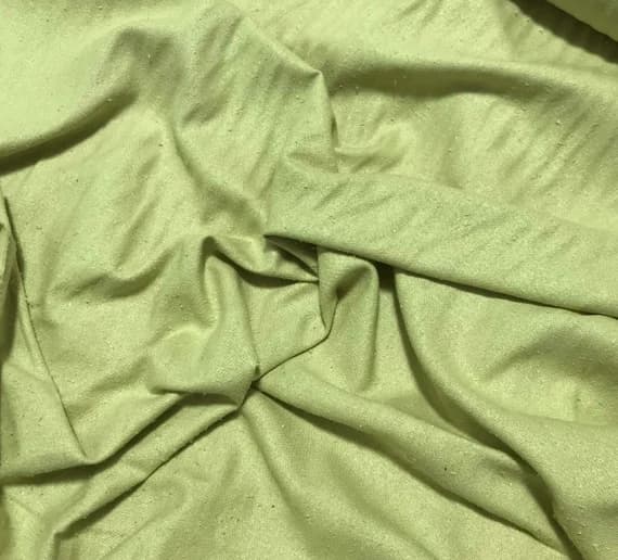 green noil fabric - YELLOW GREEN Raw Silk NOIL Fabric
