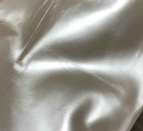 ivory leather - METALLIC IVORY PEARL Cow Hide Leather 8"x8" Piece