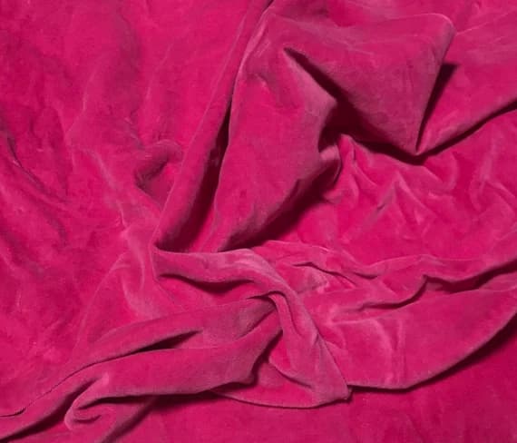 fuchsia velvet fabric - Hand Dyed Fuchsia Pink - Cotton Velveteen Fabric