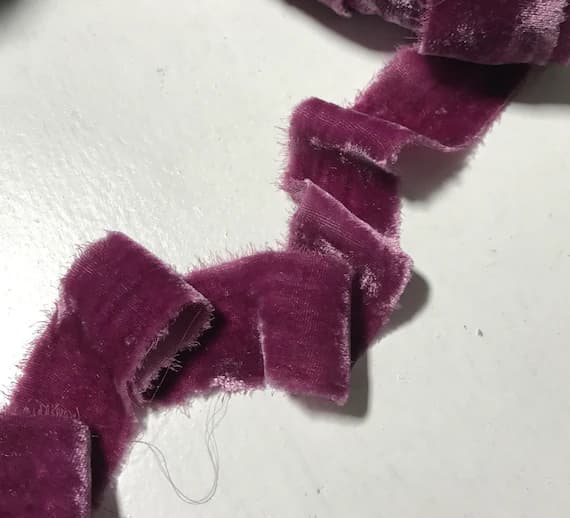 boysenberry none - Hand Dyed Boysenberry Purple Silk Velvet Ribbon ( 4 Widths to choose from)
