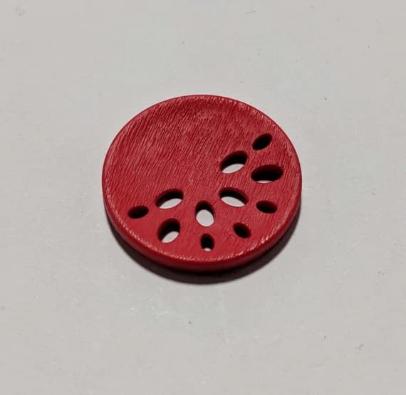 red none - Red Art Nouveau Decorative Plastic Button - 28mm / 1 1/8 inch - Dill Buttons Brand - Set of 2