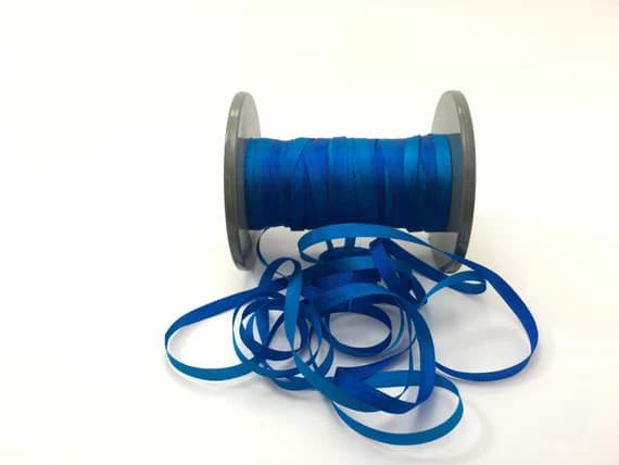 turquoise none - Hand Dyed Turquoise & Blue #47 Pure Silk Embroidery Ribbon 4mm 1/8" wide Japan -3 yards-