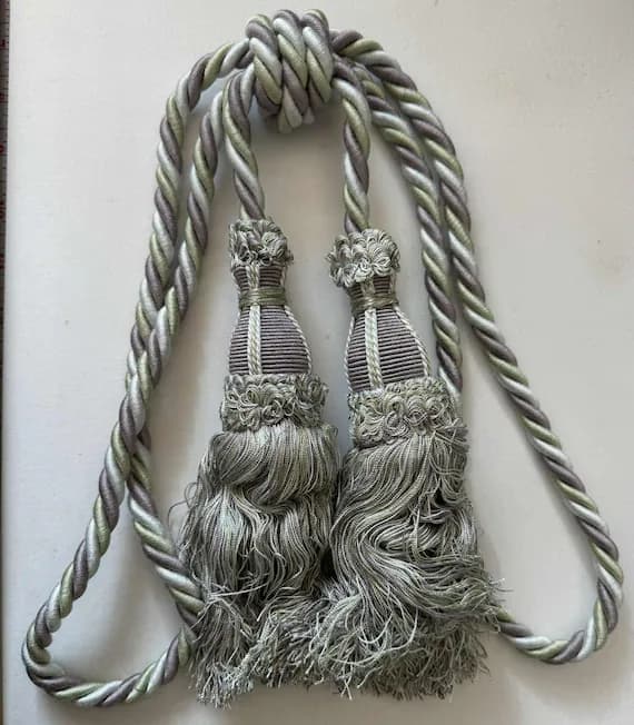 lavender none - Sage & Lavender Double Tassel Tieback for Curtains Tie Back New by Conso