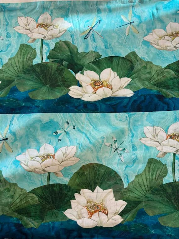 blue cotton fabric - Dark Blue Multi Border Stripe; Tranquil Waters by Deborah Edwards for Northcott Cotton Fabric DP27207-48