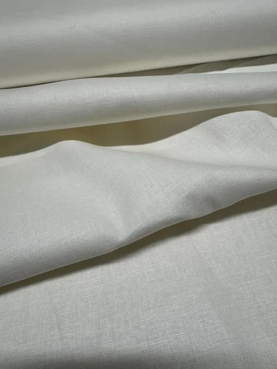white cotton fabric - White Cotton/ Linen Fabric