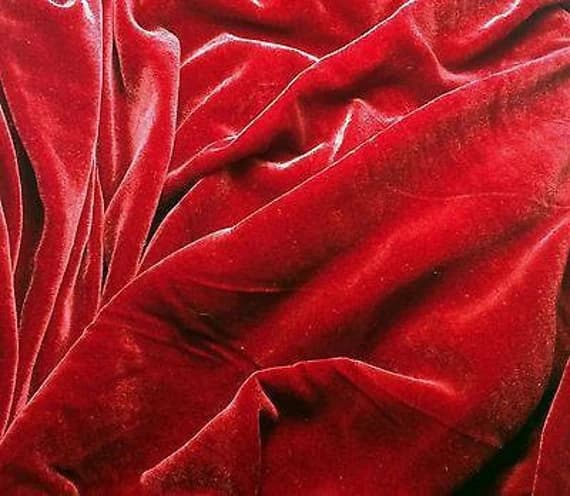 ruby velvet fabric - RUBY RED Silk Velvet Fabric