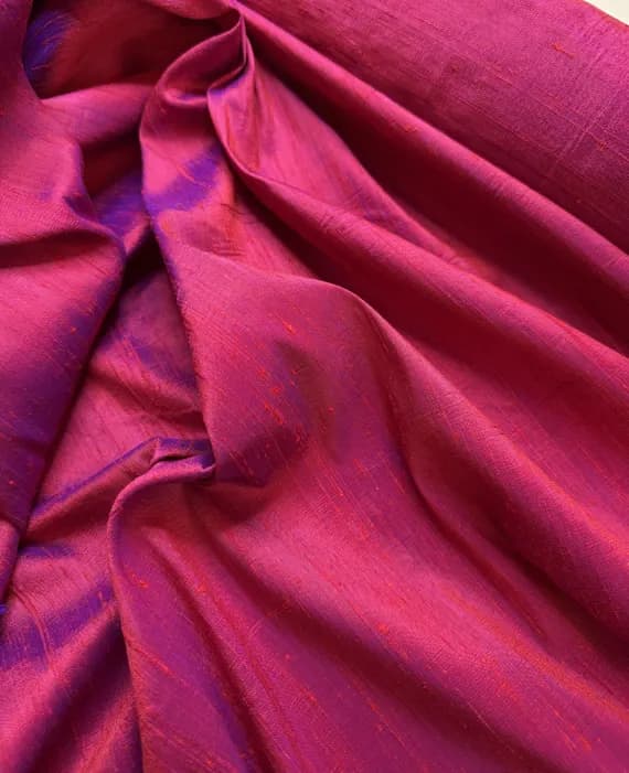 pink dupioni fabric - Raspberry Pink with Violet Shot - 100% Silk Dupioni Fabric