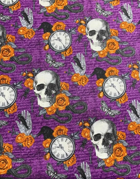 purple cotton fabric - Wicked Features Purple Multi - Wicked - by Nina Djuric for Northcott Fabrics
