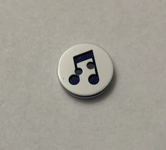none - Music Note Plastic Button - 13mm / 1/2" - Made in France