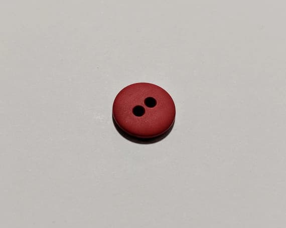 red none - Bright Red Round 2 Hole Plastic Button - 13mm / 1/2 inch - Dill Buttons - Set of 4
