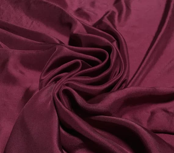 maroon twill fabric - 1/4 yard increments MAROON Hand Dyed Silk Twill Fabric