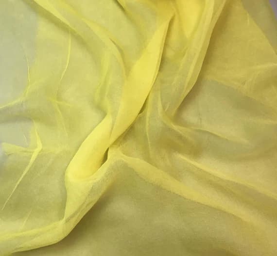 yellow chiffon fabric - Hand Dyed SUNSHINE YELLOW - Silk Gauze Chiffon Fabric