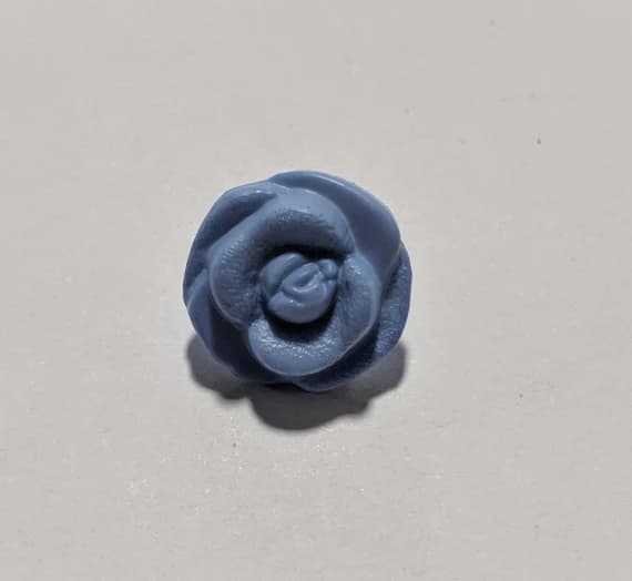 blue none - Light Blue Rose Flower Plastic Button - 15mm /1/2 inch - Dill Buttons - Set of 2