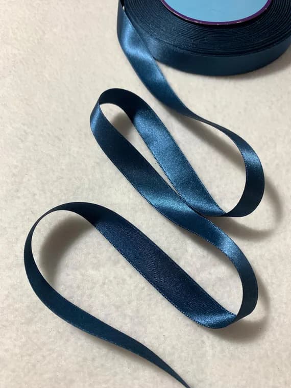 teal none - Teal Blue Satin Ribbon 5/8" wide Made in France - 3 yards