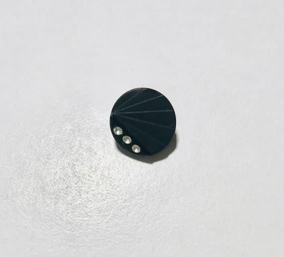 black none - Black Art Deco Rhinestone Plastic Button - Dill Buttons Brand (2 Sizes to Choose)