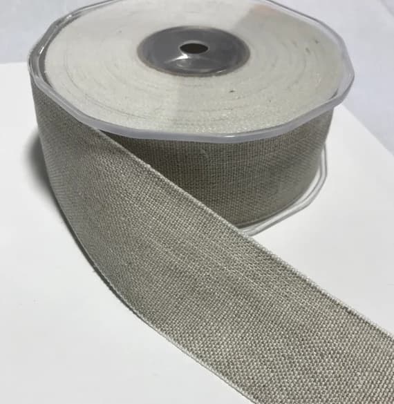 none - LINEN Ribbon (1 1/2" wide) -by the yard-