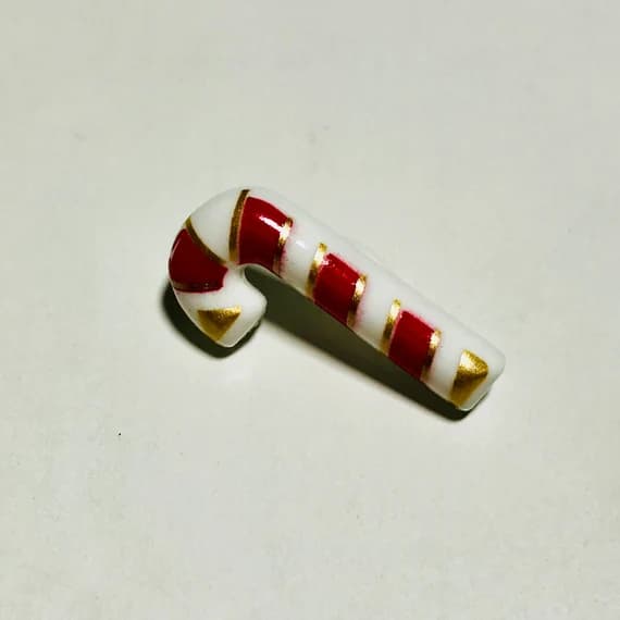 none - Christmas Candy Cane Plastic Button - 23mm / 15/16" - Dill Buttons Brand (2 buttons)