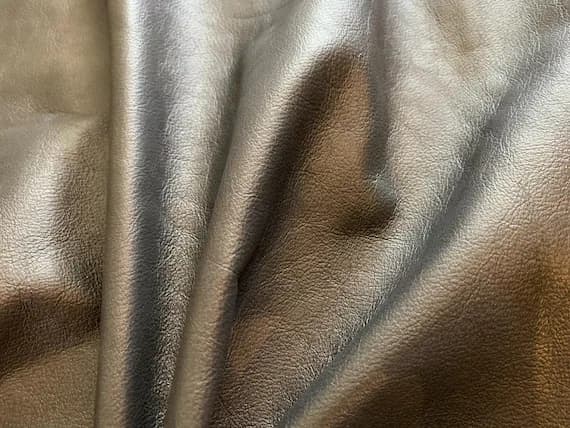 silver leather - Metallic Pewter Silver Cow Hide Leather Hide 6 Square Feet