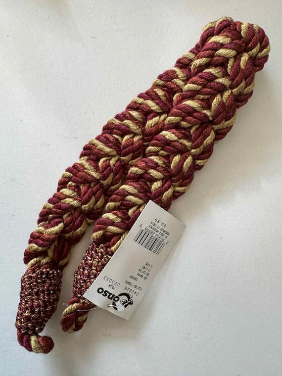 gold none - Red & Gold Plaited Tieback for Curtains Tie Back New by Conso Rayon/Cotton/Linen made in India