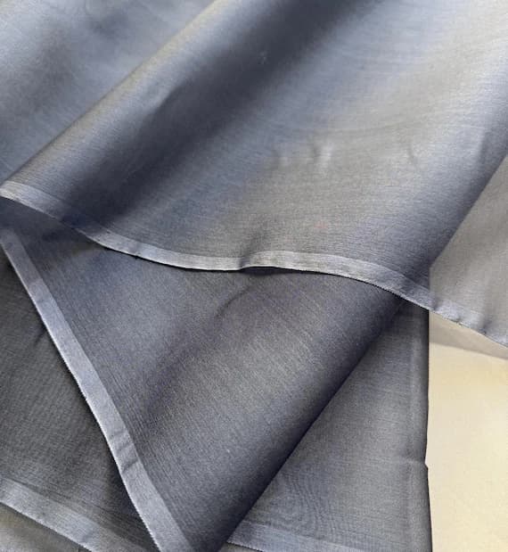 blue organza fabric - Blue Steel - 100% Silk Organza Fabric
