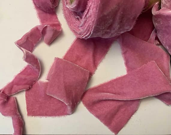 lilac none - Hand Dyed Lilac Silk Velvet Ribbon ( 4 Widths to choose from)
