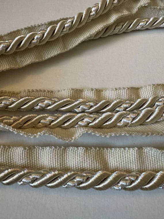 gray none - Oyster Gray Lip Cord Braid Gimp Trim 3/8" wide x 2 Yard increments