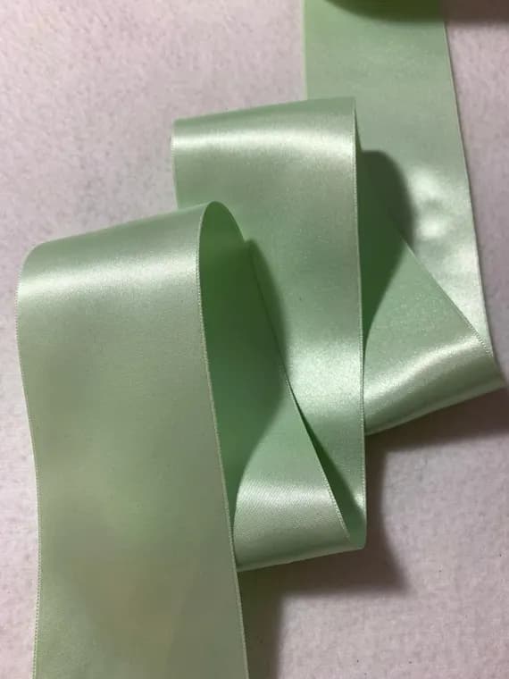 mint none - Mint Green French Satin Double Face Ribbon - 2.5" wide - 5 Yards - Made in France
