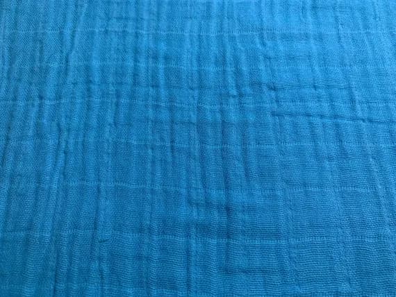 turquoise cotton fabric - 1&1/3 yards Turquoise Solid - Shannon Embrace - Cotton Double Gauze Fabric