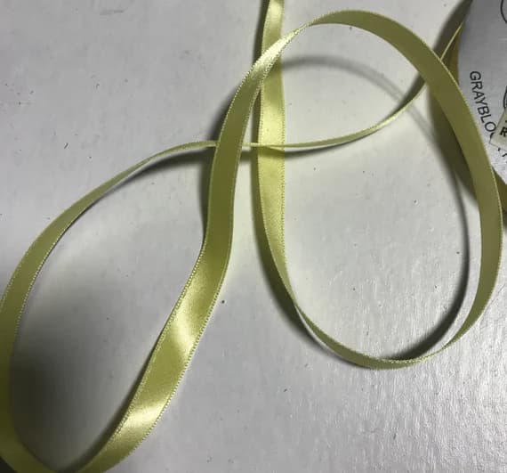 yellow none - Mais Yellow 3/8" Vintage Grayblock Double Faced Satin Ribbon