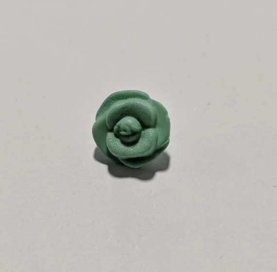 mint none - Mint Green Rose Flower Plastic Button - 15mm /1/2 inch - Dill Buttons - Set of 2